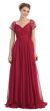 Short Sleeves Twist Knot Bust Long Formal MOB Dress in an alternative picture